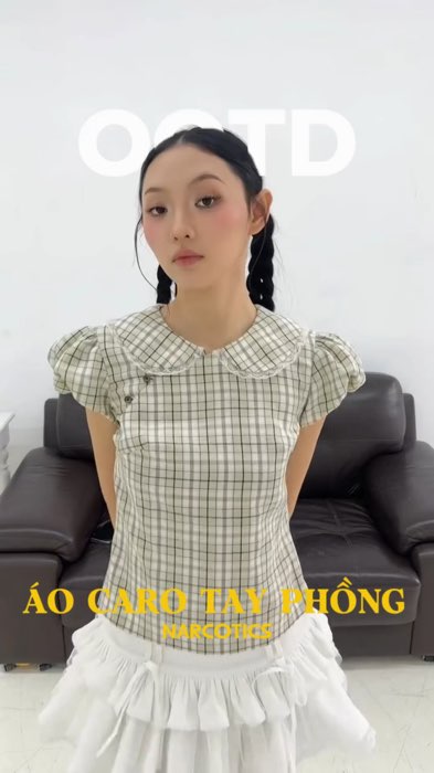 Áo caro tay phồng và chân váy #Hangmoive #shopthinhhanh #ShopeeVideo #ShopeeCreator #LuotVuiMuaLien
