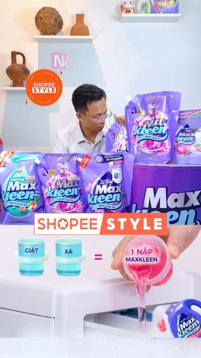 Nước giặt maxkleen hương nước hoa #nuocgiat #nuocgiatxa #MaxKleen #ShopeeVideo #KOLUyTin #HangMoiVe #LuotVuiMuaLien