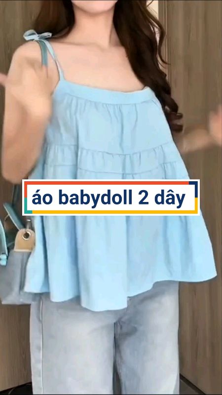 Áo babydoll 2 dây #aokieunu #aobabydoll #VideohangThoiTrang #ShopeeCreator #ShopeeVideo