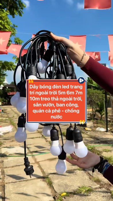 Dây bóng đèn led trang trí ngoài trời 5m - 10m treo thả ngoài trời, sân vườn, quán cà phê - chống nước#ledtrangtri #bongdentrangtri #dentrangtri