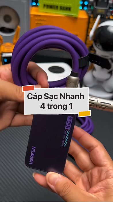 ￼Cáp Sạc Nhanh 4 in1 #VideohangDienTu#shopeestyle#ShopeeVideo#ShopeeCreator #LuotVuiMuaLien#KOLUyTin#Videomuasam #SandealcungKOL #diumi716