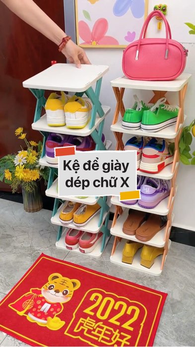 Kệ để giày dép chữ X #VideoHangGiaDung#shopeestyle#ShopeeVideo#ShopeeCreator #LuotVuiMuaLien #diumi983