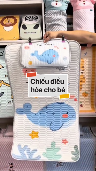 ￼Chiếu điều hòa cao su non kèm gối cho bé #VideoHangMevaBe#shopeestyle#ShopeeVideo#ShopeeCreator#LuotVuiMuaLien #diumi17