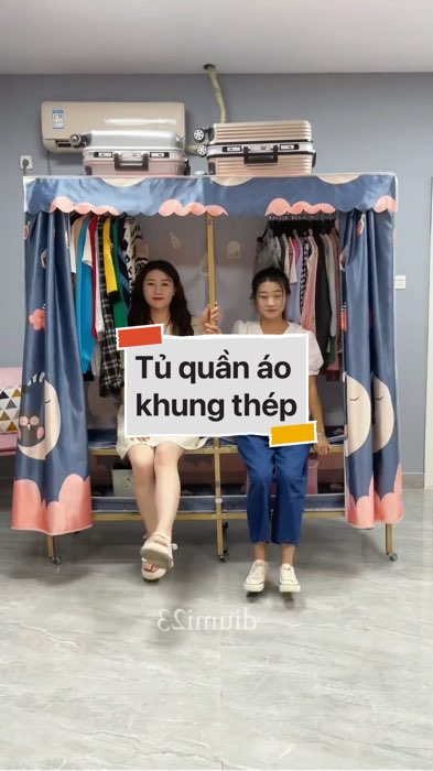 Tủ quần áo khung thép #VideoHangGiaDung#shopeestyle#ShopeeVideo#ShopeeCreator #LuotVuiMuaLien #diumi9