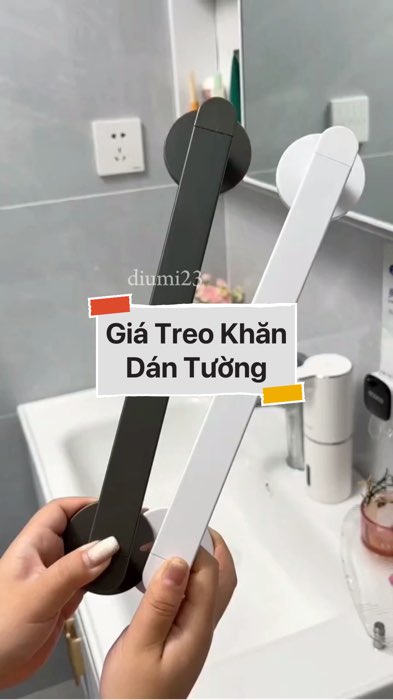 Giá Treo Khăn Treo Tường Không Cần Khoan Tiết Kiệm Không Gian #diumi240