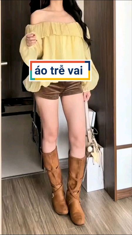 Áo trễ vai viền bèo xinh #aokieu #aonu #ShopeeCreator #LuotVuiMuaLien #HangMoiVe #ShopeeVideo
