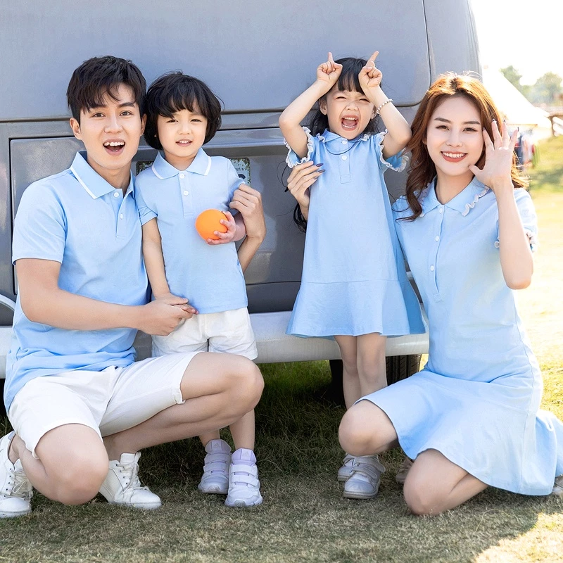 Áo Gia Đình Cổ Trụ HappyFamily - Đồng Phục Gia Đình Cổ Polo Họa Tiết Basic Chất Liệu Nỉ Da Cá Cotton 100 Co Giãn Cao Cấp đang được đối chiếu cho người mua tại Việt Nam