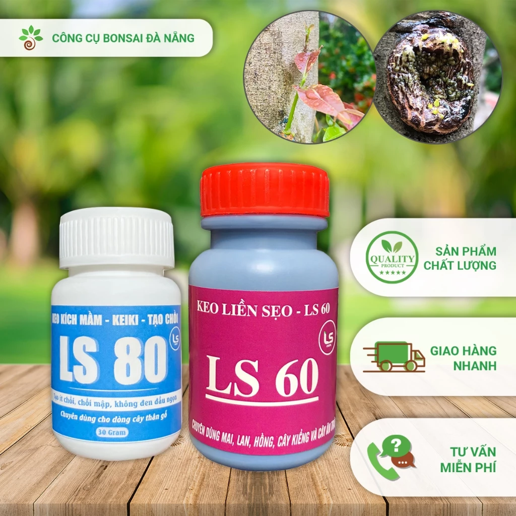 Combo 01 keo liền sẹo LS 60 chai 100gr và 01 keo tạo chồi LS 80 chai 30gr [BSCB-48] - inbonsai.com