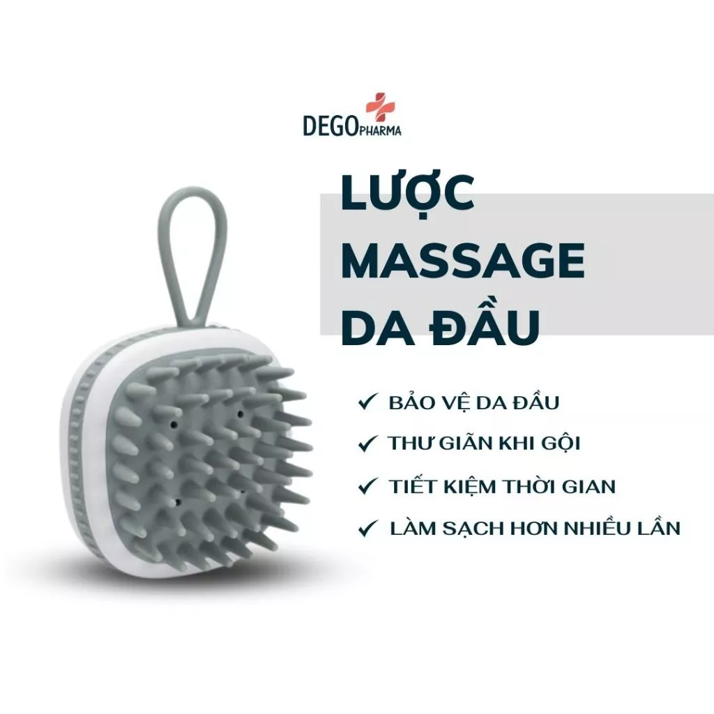Lược gội đầu massage Dego Pharma - làm sạch da đầu, hỗ trợ đánh bay gàu & bã nhờn
