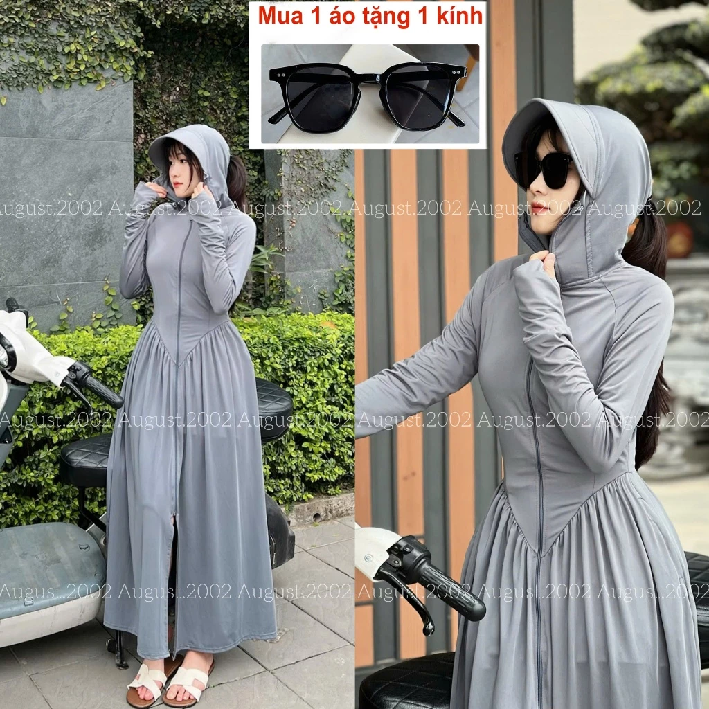 Áo Váy Chống Nắng Toàn Thân Dành Cho Nữ Vải Hàn Lạnh Chống Tia UV đang được đối chiếu cho người mua tại Việt Nam