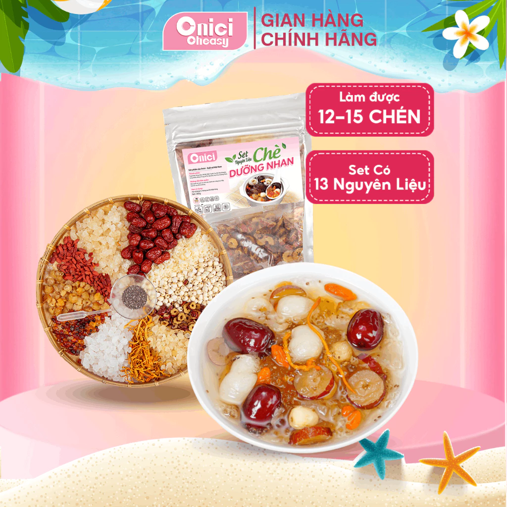 Chè dưỡng nhan tuyết yến ONICI set nguyên liệu 12 15 chén đang được đối chiếu cho người mua tại Việt Nam