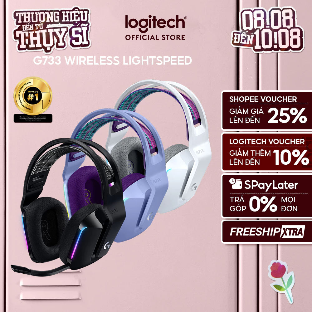 Tai nghe gaming không dây Logitech G733 – RGB