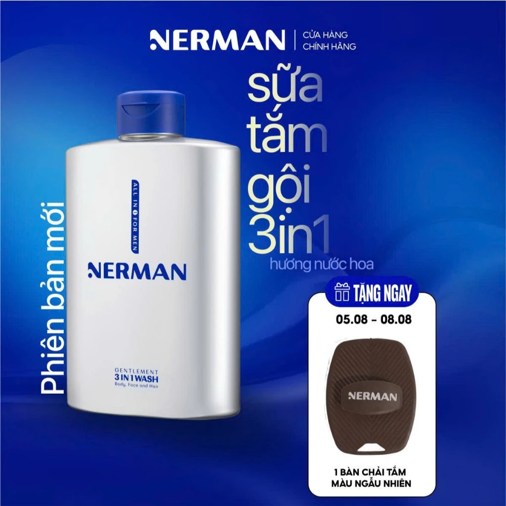 Sữa tắm gội nam giới hương nước hoa Gentleman 3 in 1 Nerman 350ml đang được đối chiếu cho người mua tại Việt Nam