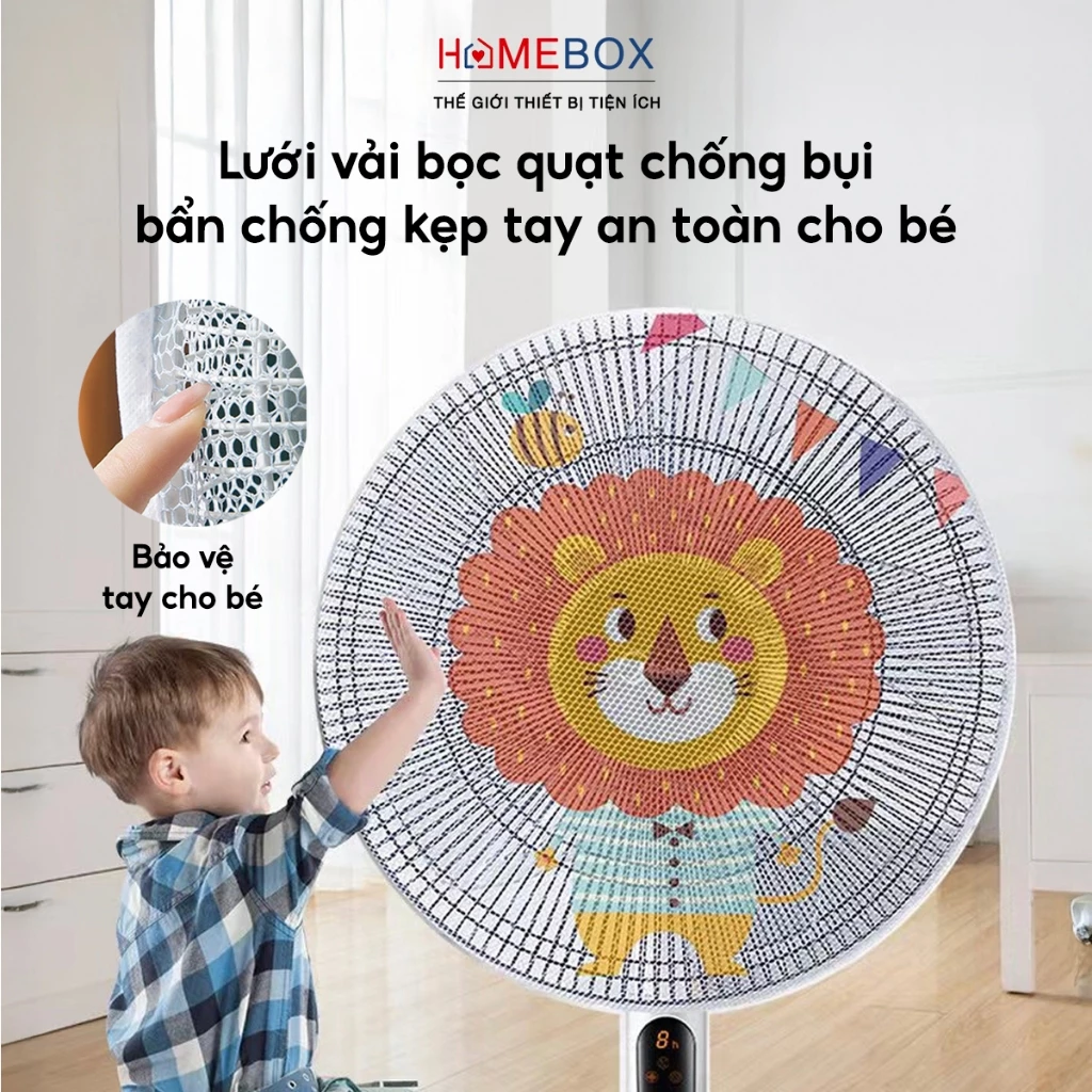 Lưới Bọc Quạt An Toàn Cho Bé Dây Rút, Chắn Kín Mặt Sau Bọc Vải Che Quạt Đa Năng Hoạ Tiết Dễ Thương đang được đối chiếu cho người mua tại Việt Nam