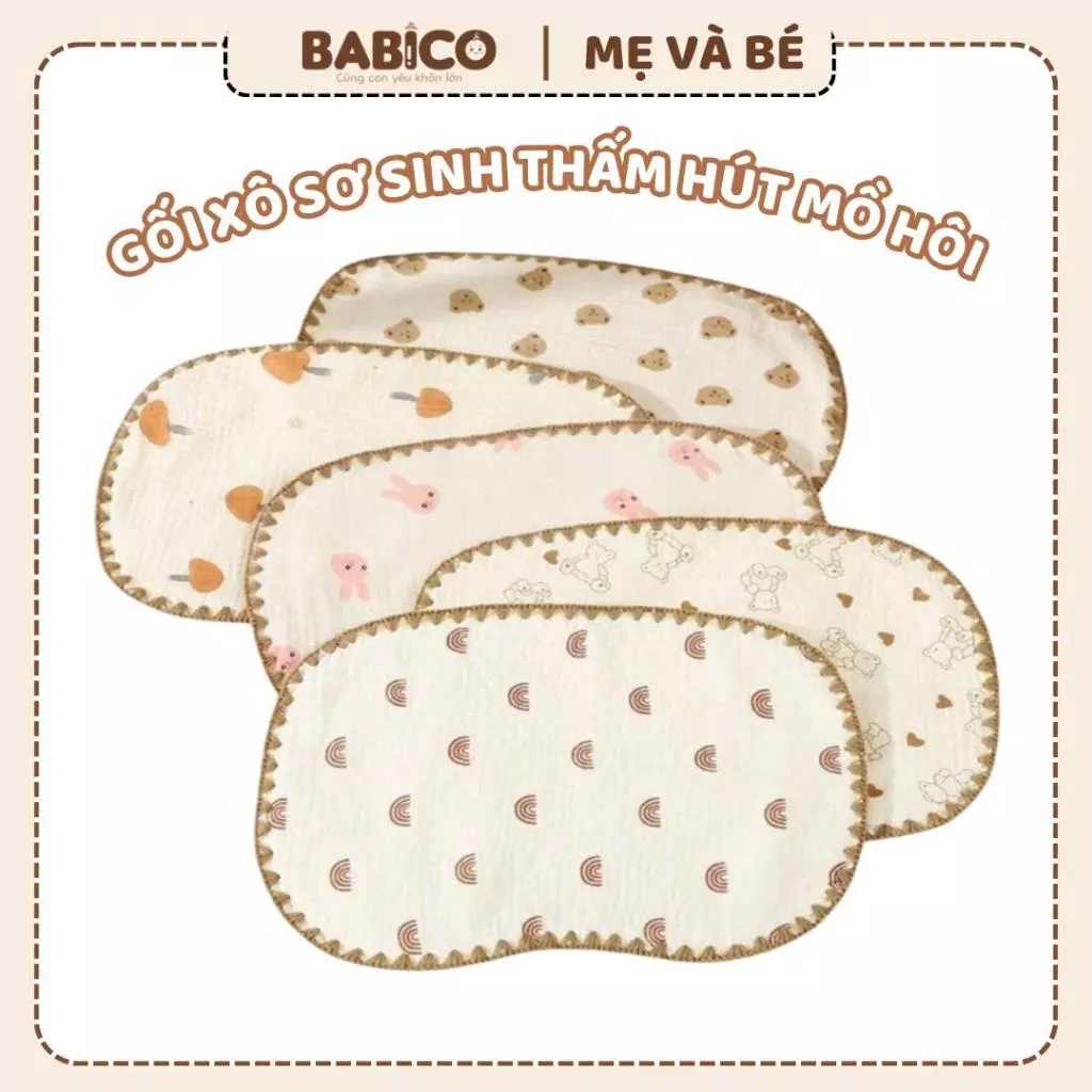 Gối Xô Sơ Sinh 10 Lớp Muslin Phong Cách Hàn Quốc Cho Bé Sơ Sinh Mềm Mại Thấm Mồ Hôi Tốt đang được đối chiếu cho người mua tại Việt Nam