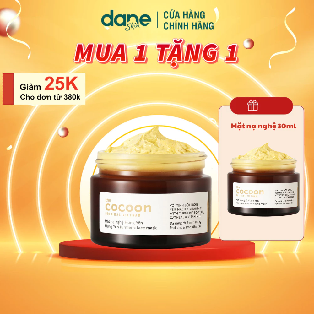 Mặt nạ nghệ Hưng Yên Cocoon 30ml - Giúp da đều màu, giảm thâm thuần chay đang được đối chiếu cho người mua tại Việt Nam