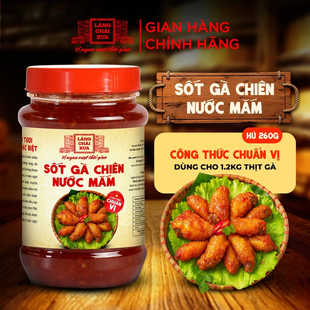 Sốt Gà Chiên Nước Mắm Làng Chài Xưa 260g công thức chuẩn vị không cần nêm nếm đang được đối chiếu cho người mua tại Việt Nam
